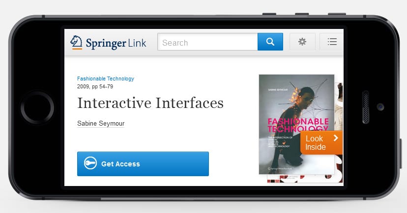 iPhone-View on new SpringerLink-Website