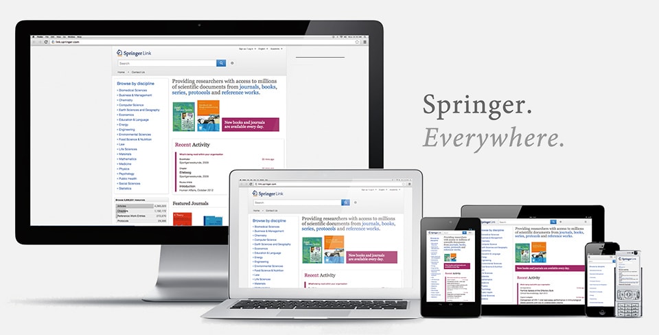 Springer Everywhere. Springer Website on multiple devices